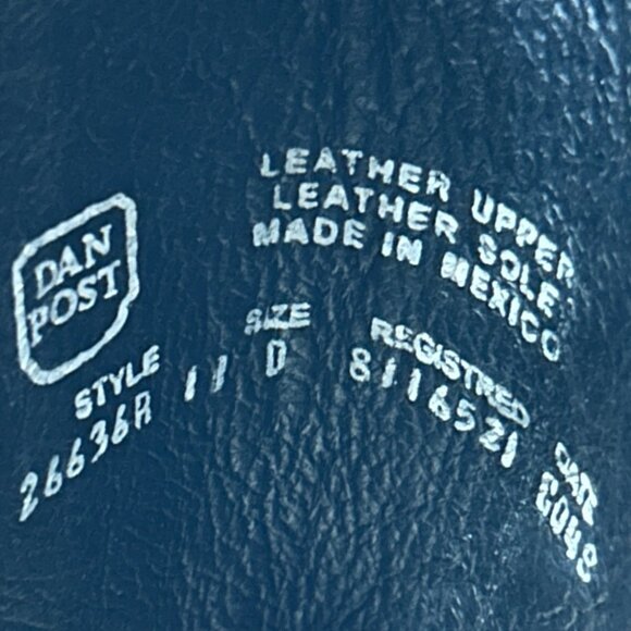 Dan Post Ostrich Leg Western Cowboy Boots 26636 SIZE 11 D - Picture 10 of 12